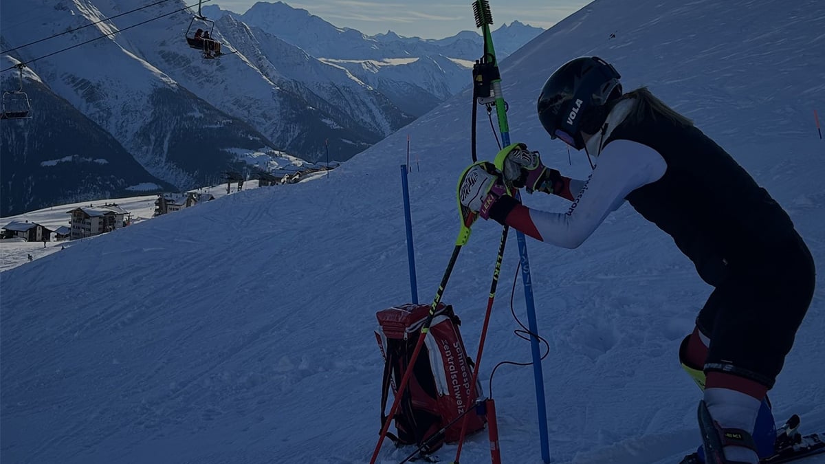 Alessia am Start vom Skitraining
