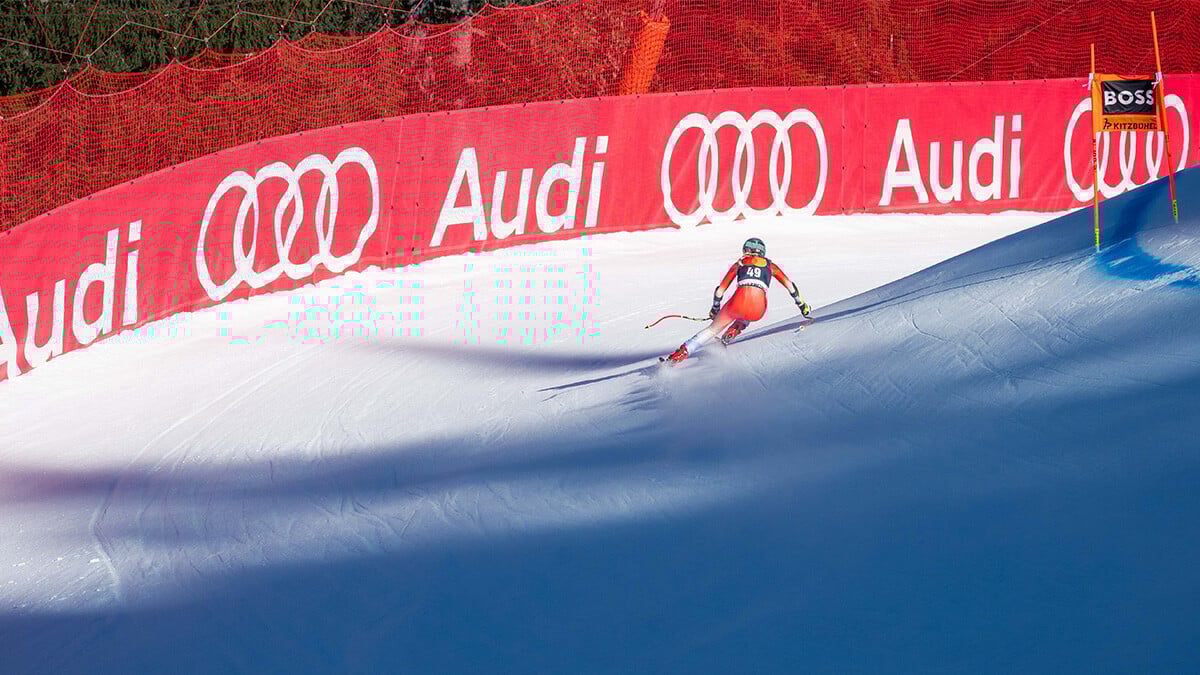 Hahnenkamm Rennen von hinten Fotografiert